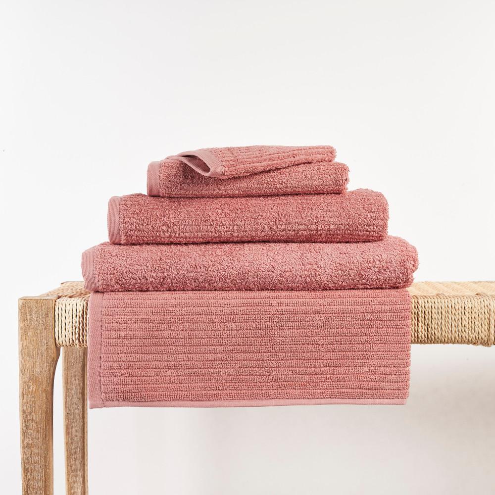 In2linen Classic Egyptian Cotton Ribbed Towel Range | Blush Pink