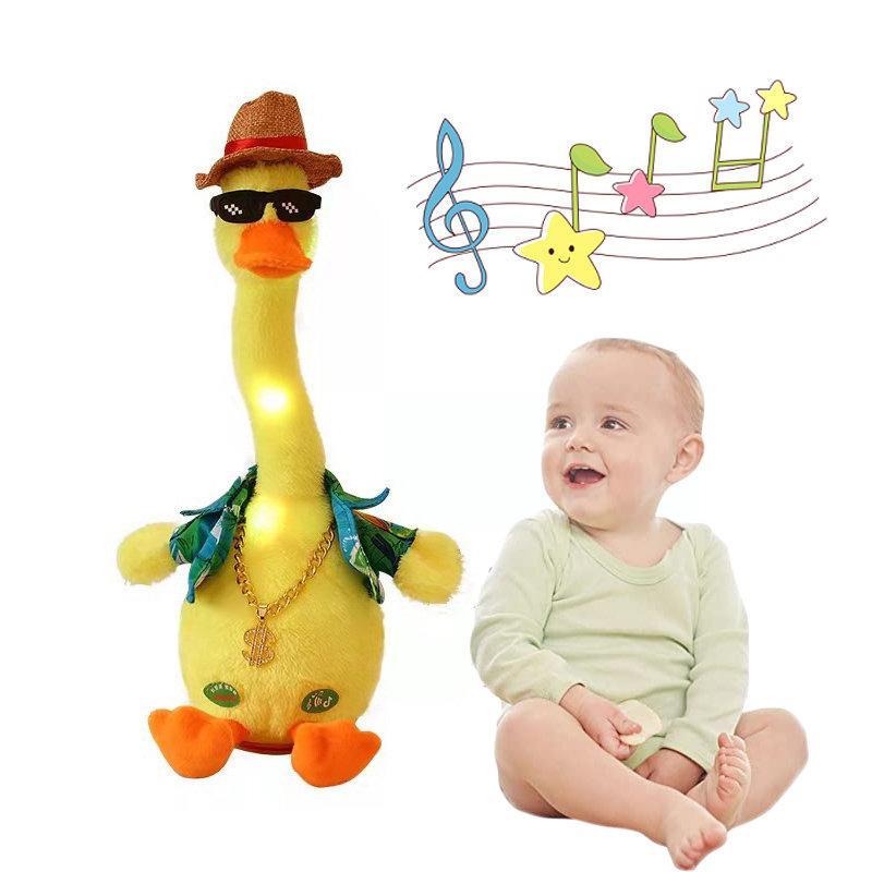 Talking Duck Toys Repeats What You Say and Singing 120 English Songs (Hawaii, Battery powered)