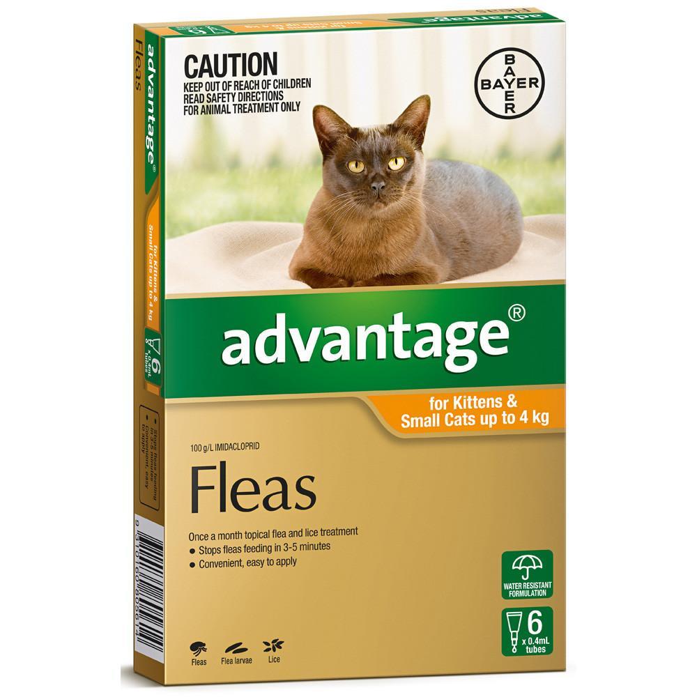 Advantage Fleas for Kittens & Small Cats Up To 4kg - 6 Pack