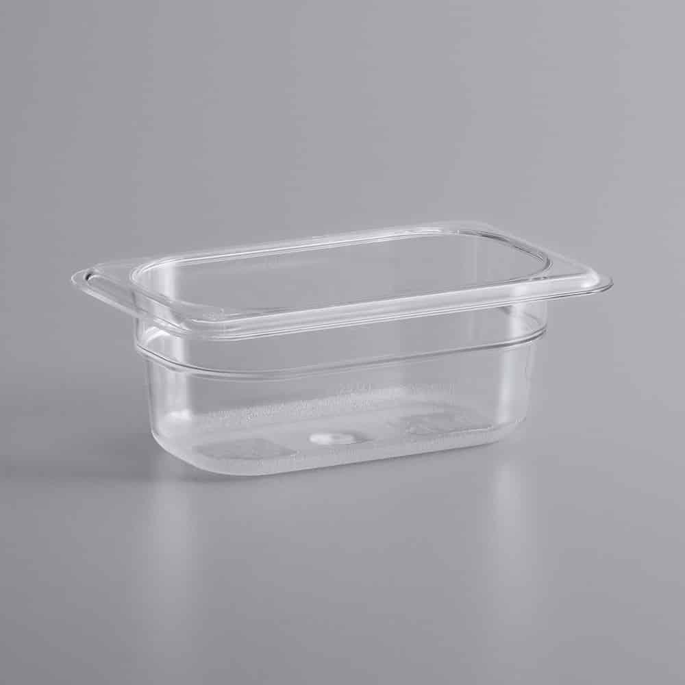 KH 1/9 Size Clear Food Pan Polycarbonate PC - 1/9 X 65mm CLEAR