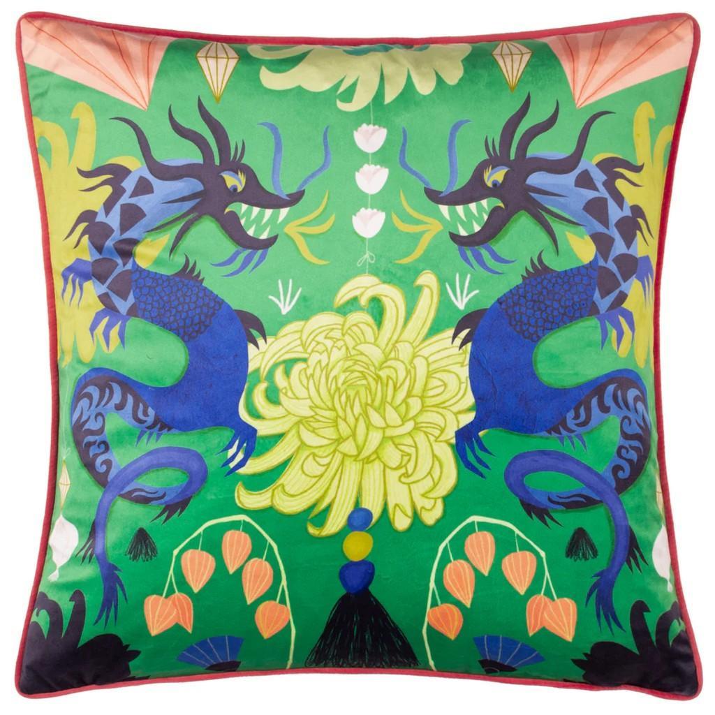 Kate Merritt Dragon Cushion Cover (Multicoloured) (50cm x 50cm)