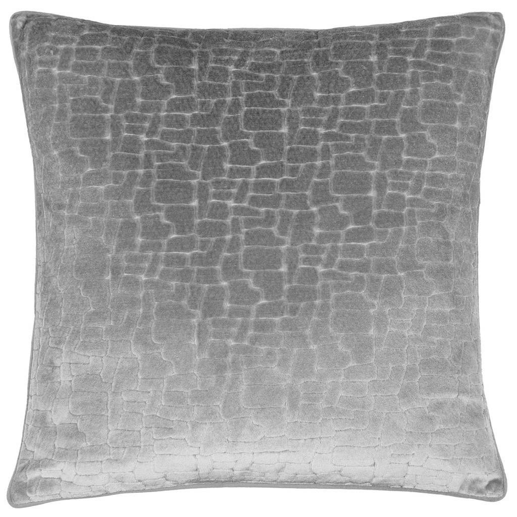 Paoletti Bloomsbury Velvet Cushion Cover (Silver) (50cm x 50cm)