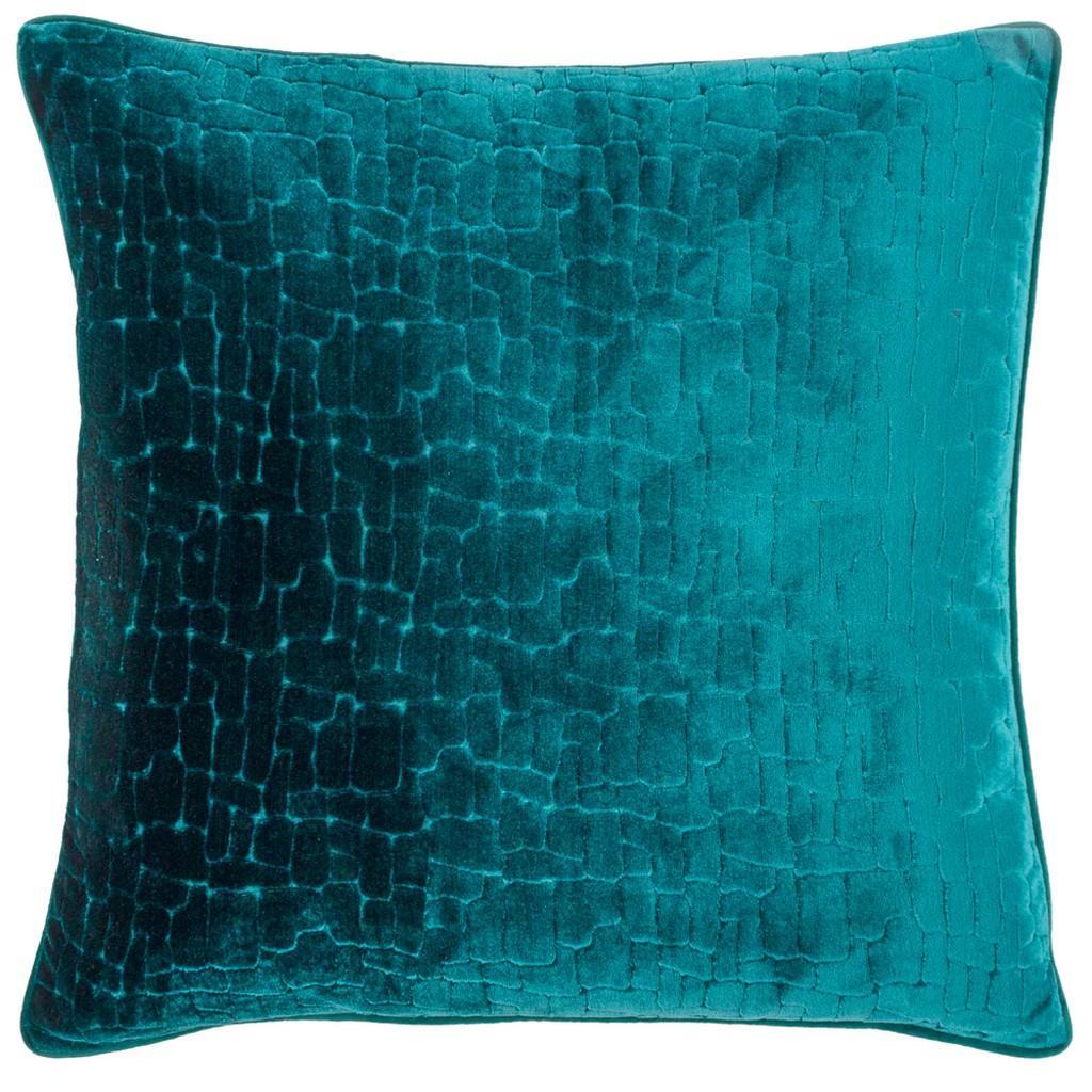 Paoletti Bloomsbury Velvet Cushion Cover (Teal) (50cm x 50cm)