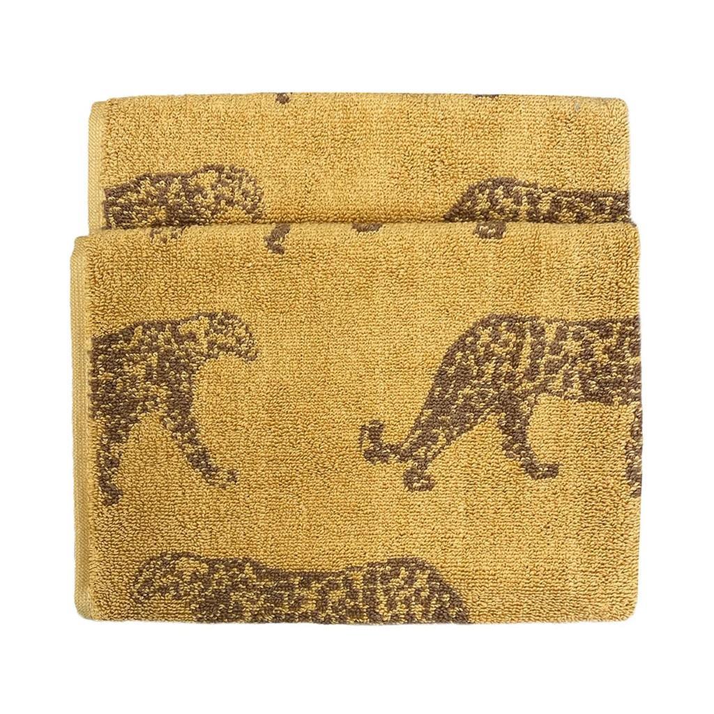 Furn Leopard Jacquard Hand Towel (Gold/Brown) (85cm x 50cm)