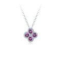 Blossom Designer Flower Necklace with Amethyst Swarovski Crystals WGP Pendant
