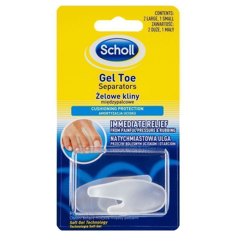 SCHOLL GEL TOE SEPARATORS FAST PAIN RELIEF CLEAR SOFT PROTECTION SORES BLISTERS