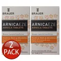 2 x BRAUER ARNICAEZE TABLETS FOR MUSCLE PAIN AND BRUISING SORE RELIEF 60 PIECES