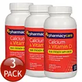 3 x PHARMACY CARE CALCIUM & VITAMIN D SUPPLEMENT TABLETS BONE STRENGTH 120 PACK