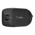Belkin BoostCharge 65W Dual USB-C GaN Wall Charger - Black