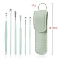 6Pcs Green Ear Wax Remover Cleaner Spiral Safe Soft Tip Wax Curette Removal Tool