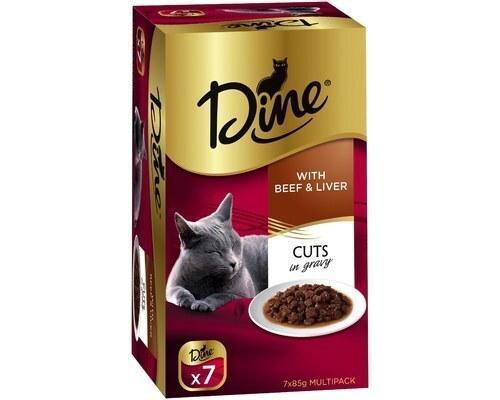 Dine w/ Beef and Liver Cuts in Gravy Wet Cat Food 7 x 85g