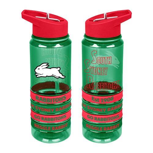 South Sydney Rabbitohs NRL Tritan Drink Water Bottle with Wrist Bands