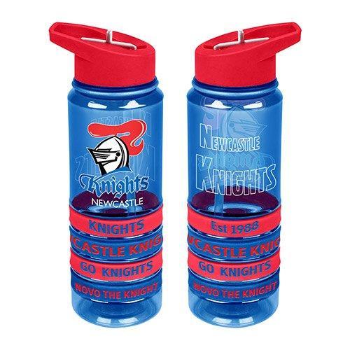 Newcastle Knights NRL Tritan Drink Water Bottle with Wrist Bands