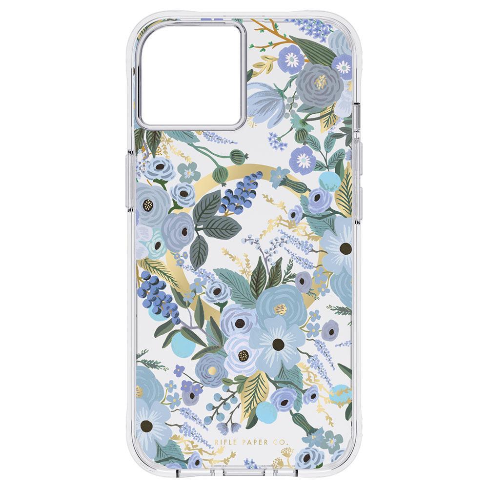 Case-Mate Rifle Paper Case MagSafe Cover For iPhone 14 Plus Garden Party Blue