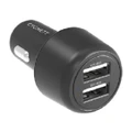 Cygnett CarPower 24W Dual Port (2x USB-A 12W) Car Charger - Black (CY3697CYCCH), Compact Design, Fast Charging Support, 24W total output