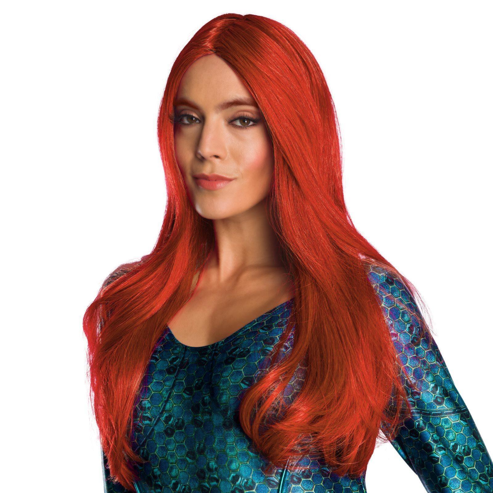 DC Comics Justice League Mera Wig Long Straight Hair Adult Costume Accessory Red