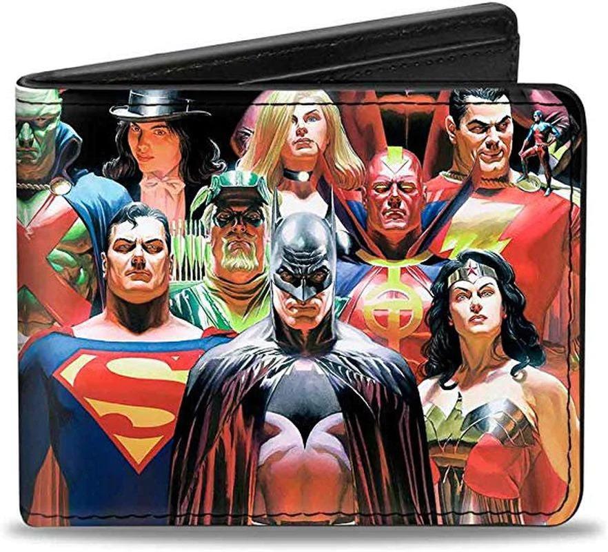 DC Comics Heroes vs Villains Wallet Bi-Fold Bifold Tilted Logo - Officially Licensed