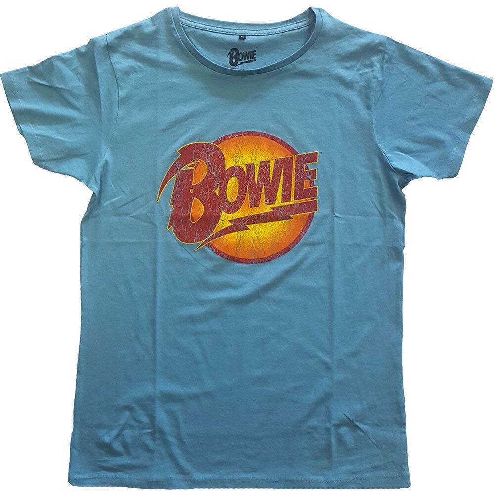 David Bowie Unisex Adult Diamond Dogs Vintage Logo T-Shirt (Blue) (L)