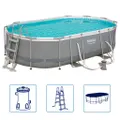 Power Steel Swimming Pool Set Oval 488x305x107 cm Bestway