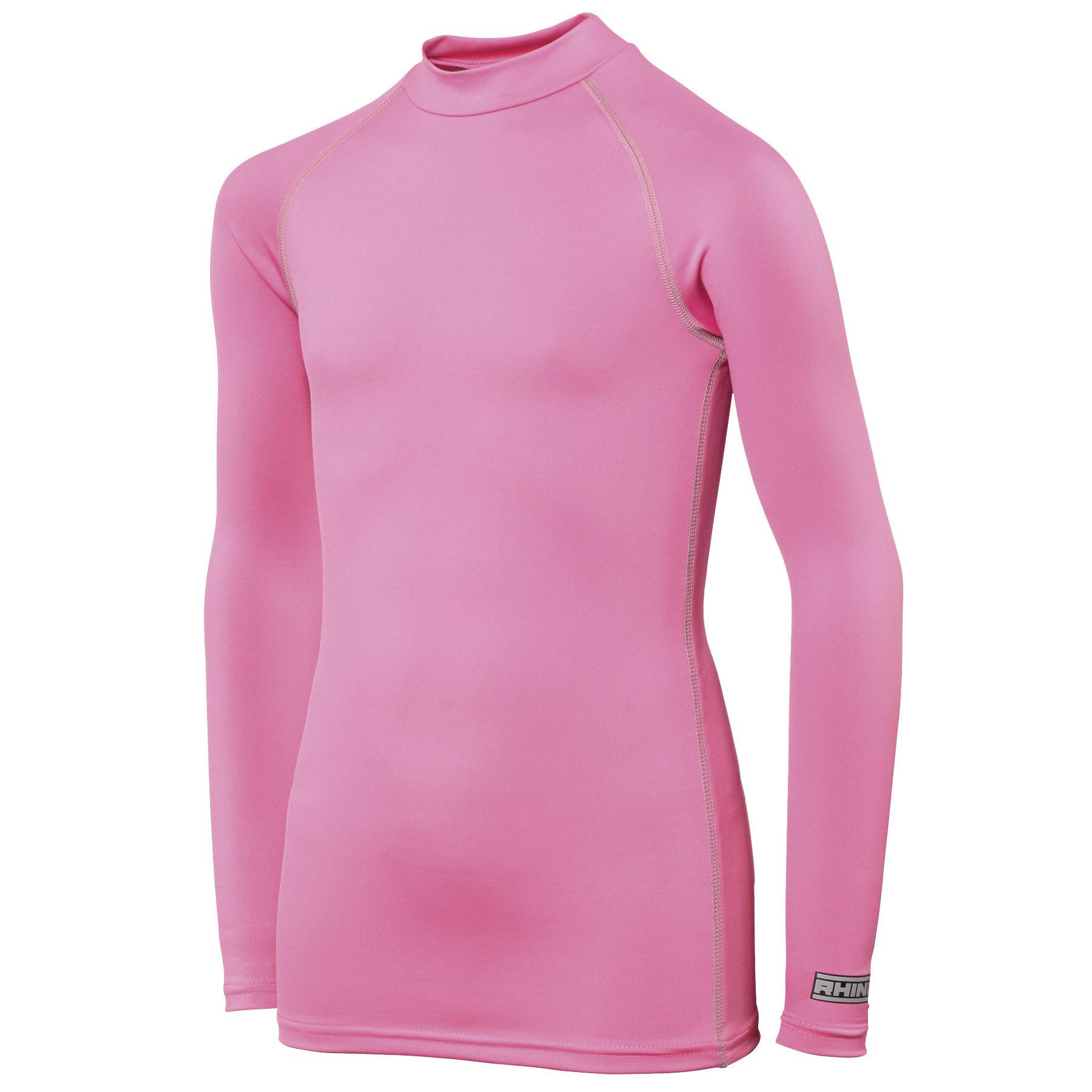Rhino Childrens Boys Long Sleeve Thermal Underwear Base Layer Vest Top (Pink) (5-6)