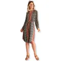 MILLERS - Womens Dress - 3/4 Sleeve Zip Detail Rayon Midi Dress