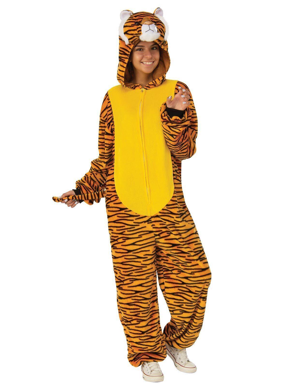 Rubies Tiger Furry Jumpsuit Adult Dress Up Halloween Party Costume Yellow