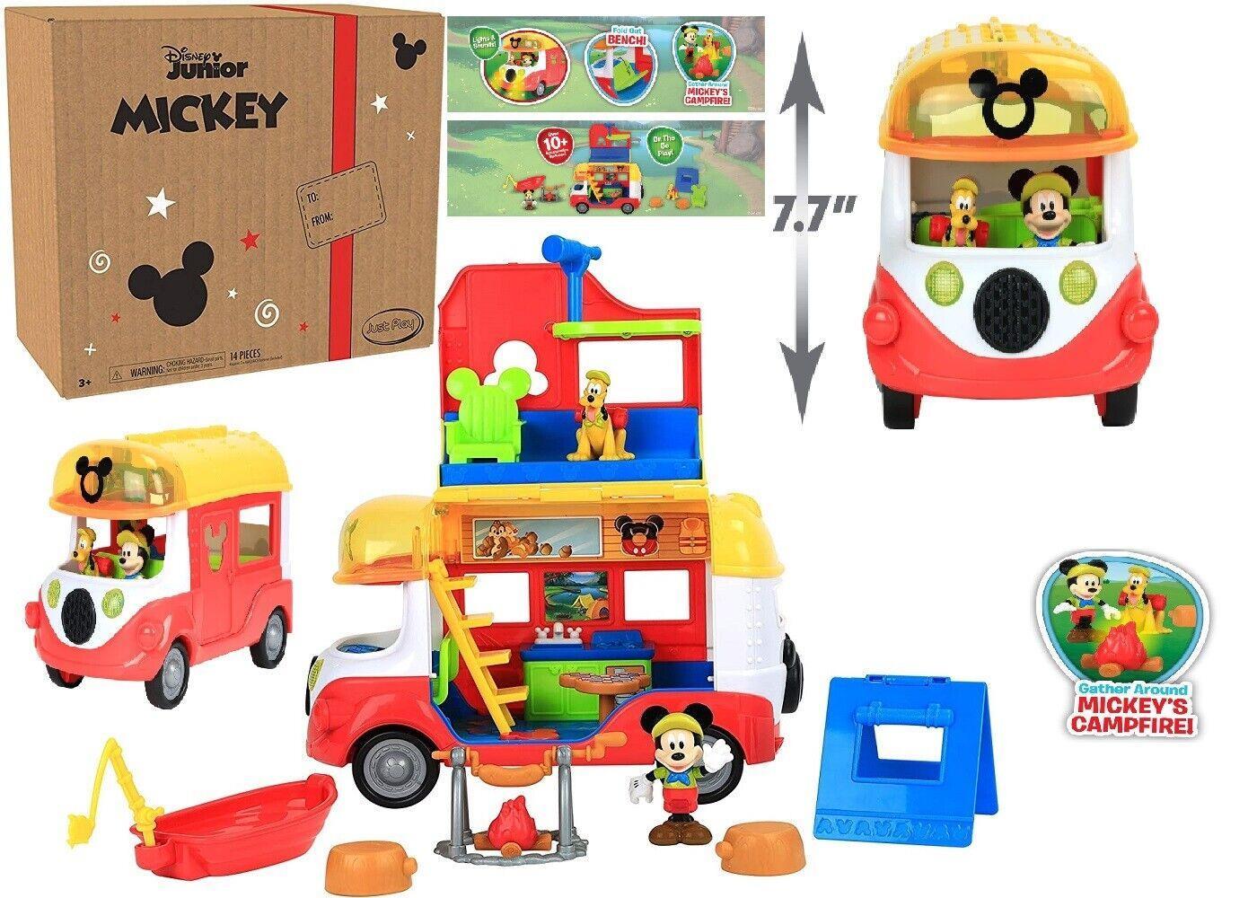 Disney Junior Mickey Mouse Outdoor and Explore Camper Ages 3+ Toy Pet Pluto Van