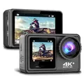 Action Camera with Removable Filter Lens 4K 60FPS 20MP 2.0-inch Video Shooting Sports Cam