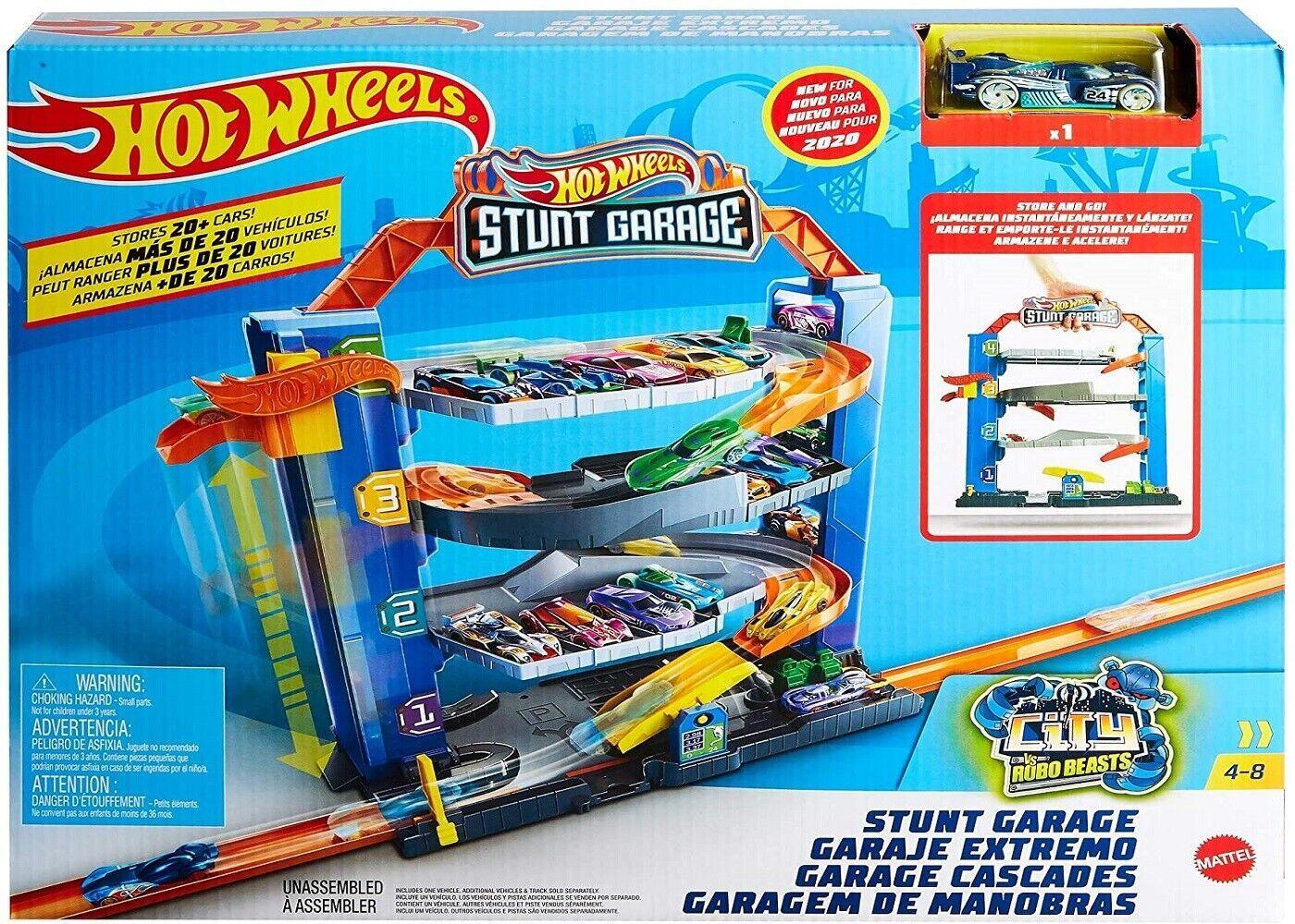 Hot Wheels City Stunt Garage Play Set Ages 4+ Toy Play Car Race Track Gift