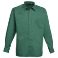 Premier Mens Long Sleeve Formal Plain Work Poplin Shirt (Emerald) (17.5)