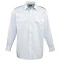 Premier Mens Long Sleeve Pilot Plain Work Shirt (Light Blue) (17)