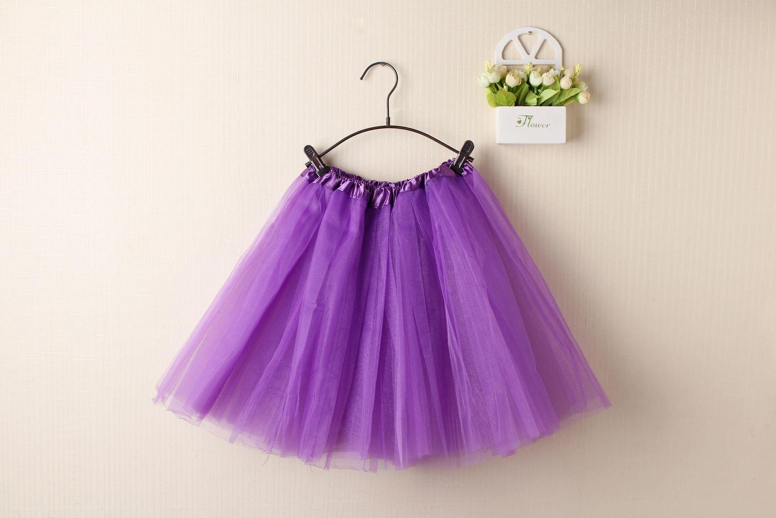 New Adults Tulle Tutu Skirt Dressup Party Costume Ballet Womens Girls Dance Wear - Purple (Size: Kids)