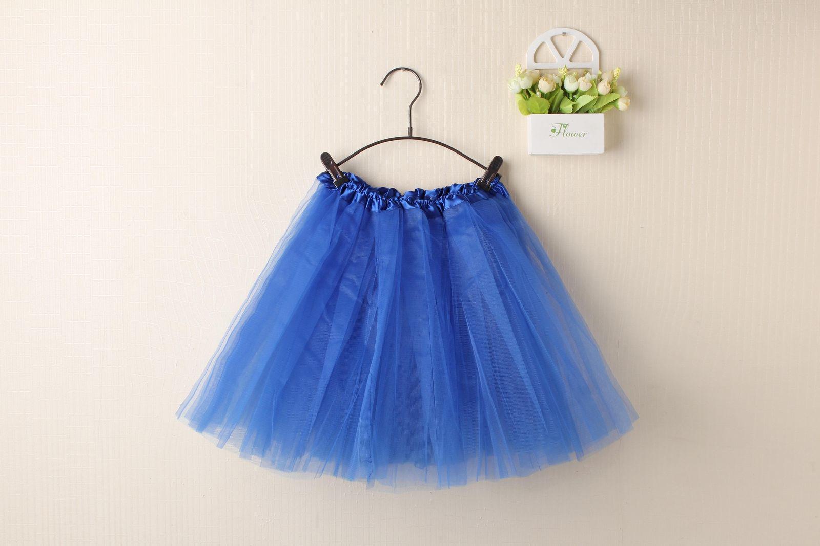 New Adults Tulle Tutu Skirt Dressup Party Costume Ballet Womens Girls Dance Wear - Royal Blue (Size: Kids)