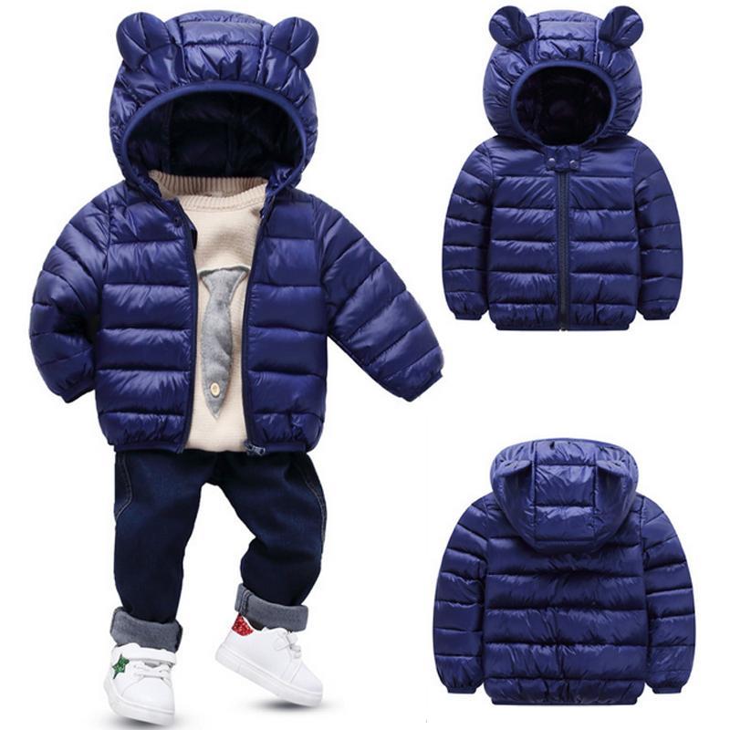 Vicanber Baby Kids Boy Girls Quilted Jacket Puffer Coat Winter Warm Hooded Outerwear(5-6Years-Navy Blue)