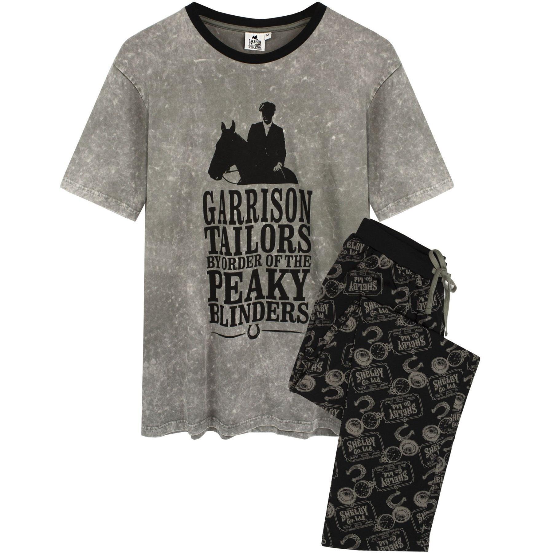 Peaky Blinders Mens Family Tommy Shelby Pyjama Set (Grey/Black) (S)