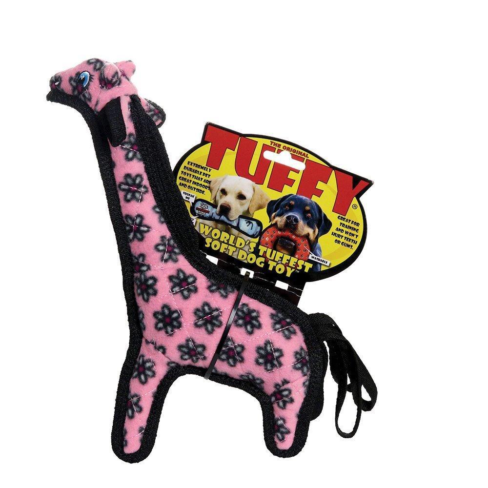 Zoo Animal Junior Pink Giraffe Dog & Puppy Toy by Tuffy (23x28x7.5cm)