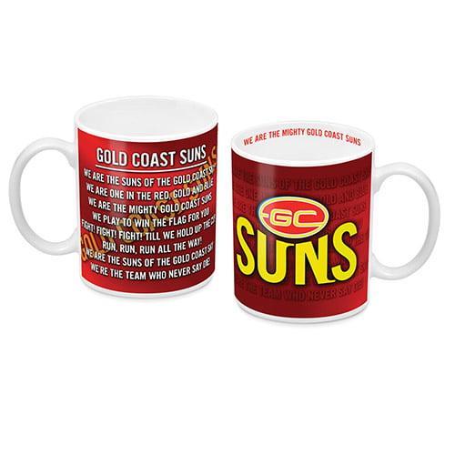 Gold Coast Suns AFL Coffee Mug with Team Song 330ml