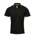 Premier Mens Contrast Coolchecker Polo Shirt (Black/Lime) (2XL)