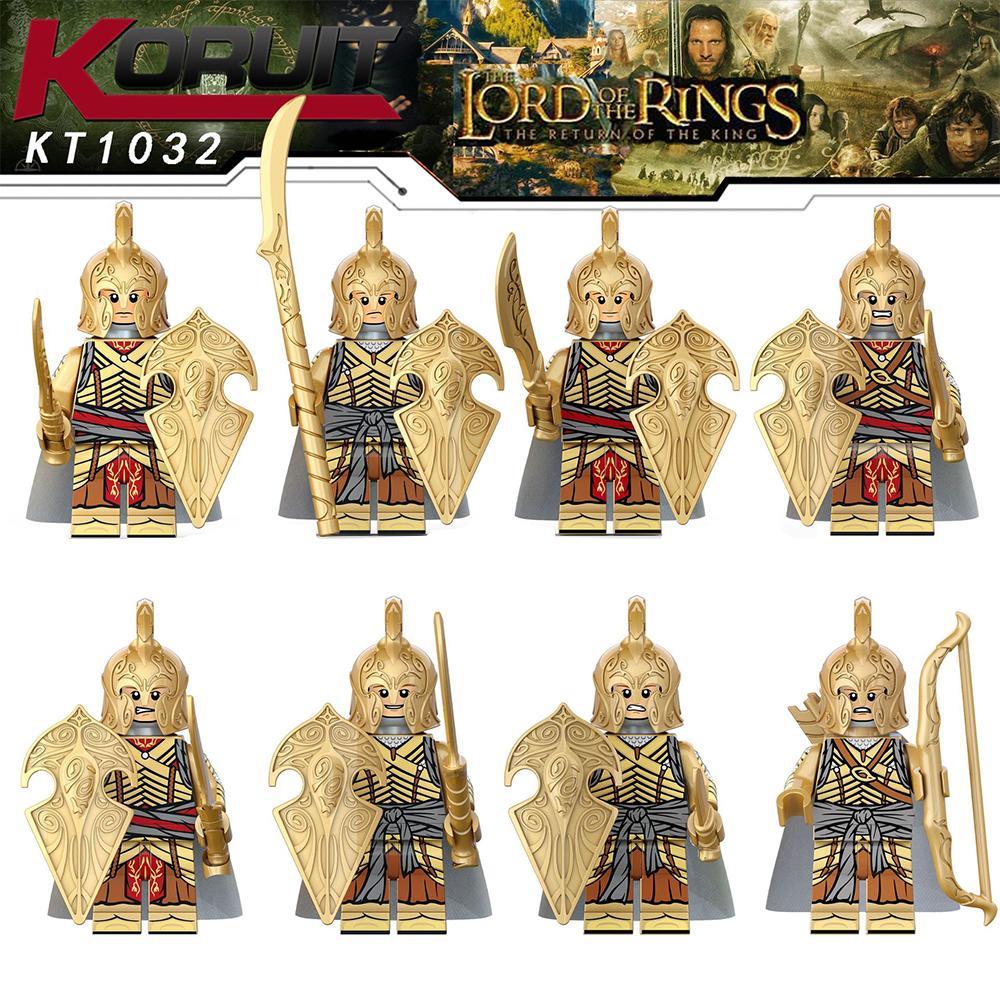 Goodgoods Boys Girls Toys 8Pcs The Lord of the Rings Soldier Character Assembling Building Blocks Toys Sets Collections