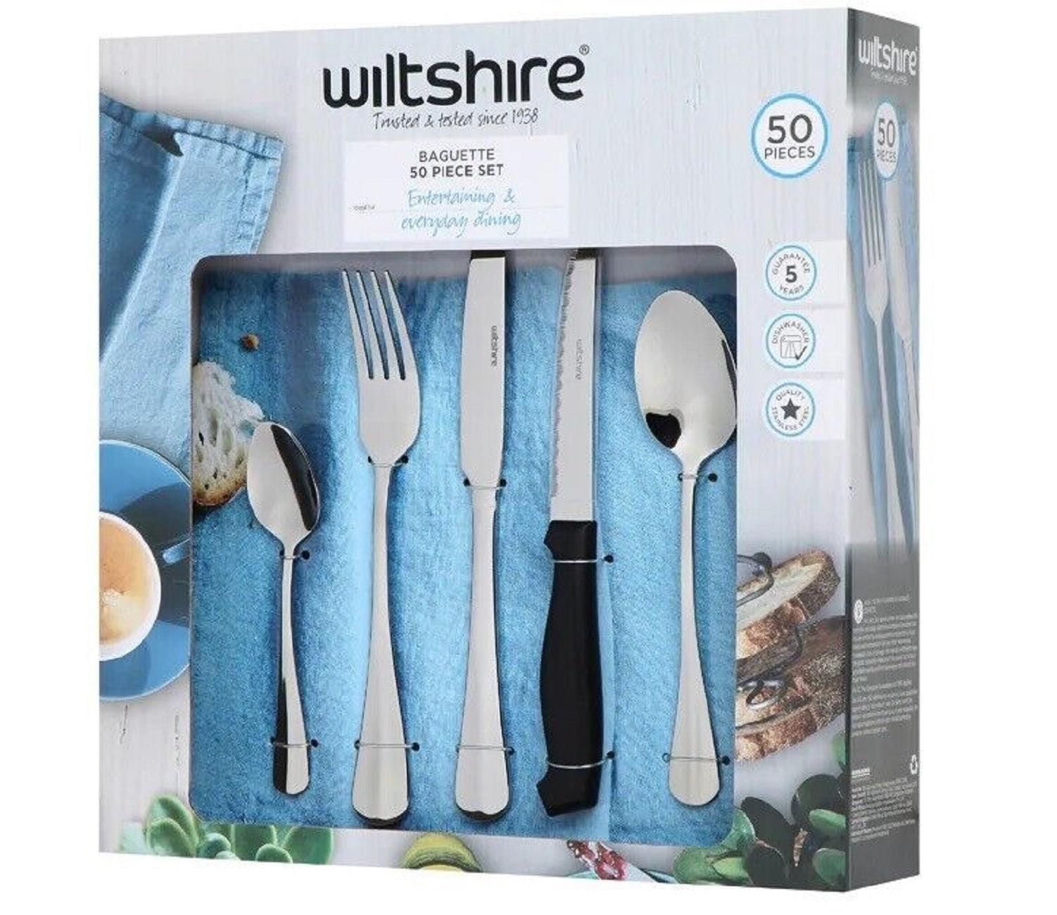 50pcs Wiltshire Baguette Cutlery Stainless Steel Dining Utensils Kit
