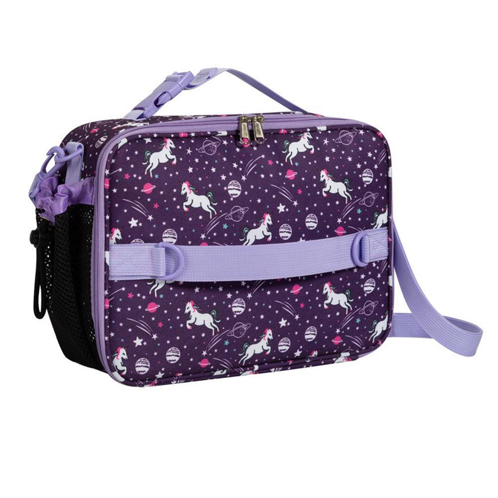 Kids Cartoon Lunch Bag Thermal Insulated Bag Oblique Straddle Lunch Bag Purple