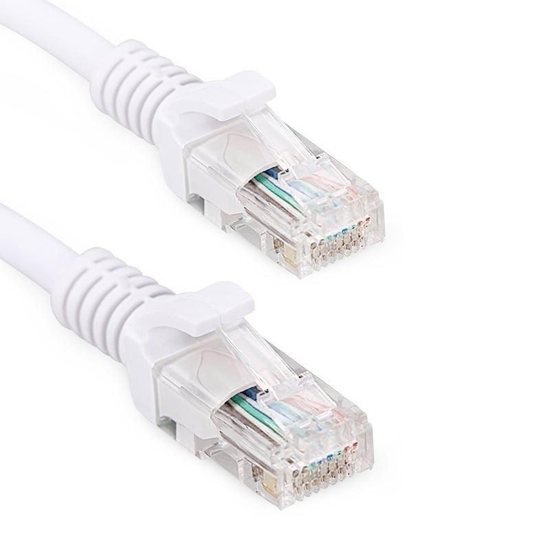100-Pack RJ45 CAT6 UTP Ethernet Networking Lan Cable Patch Cord White - 0.5m