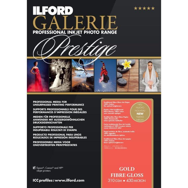 Ilford Galerie Gold Fibre Gloss Baryta Glossy Photo Paper Sheets 310GSM