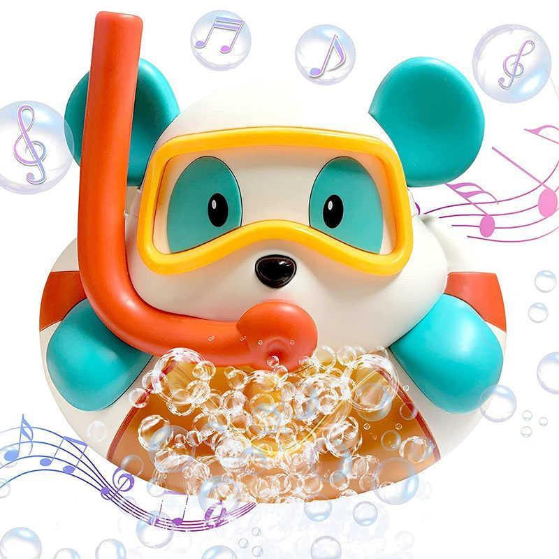 Baby Bath Toy Diving Bear Automatic Bubble Maker Play 12 Songs for 3+