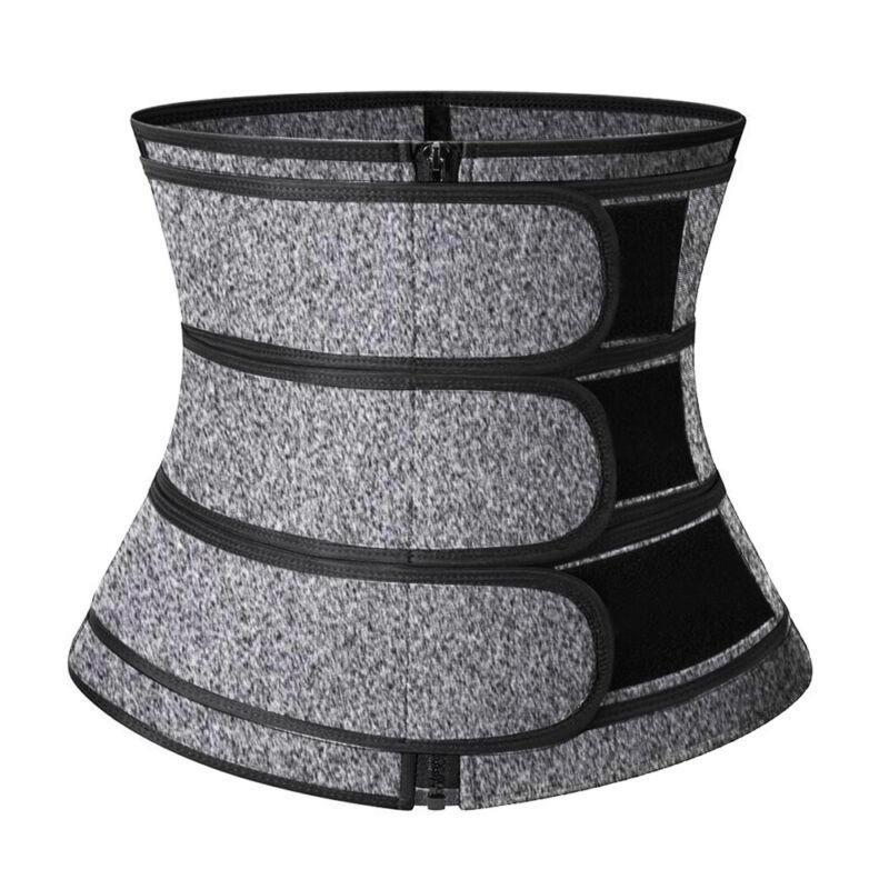 GoodGoods Zipper Three Waist Belt Trainers Belt Body Shaper Shapewear( Grey,2XL)