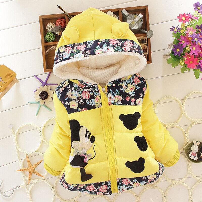 Vicanber Baby Girls Infant Winter Warm Minnie Hooded Coat Toddler Child Casual Jacket Top