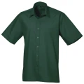 Premier Mens Short Sleeve Formal Poplin Plain Work Shirt (Bottle) (18)