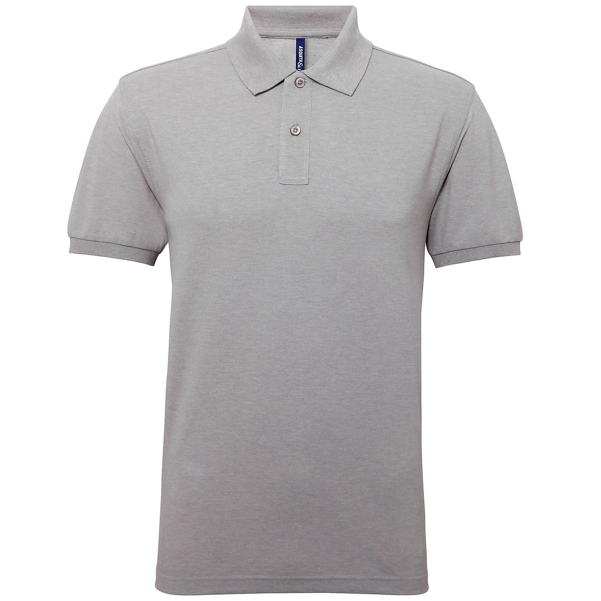 Asquith & Fox Mens Short Sleeve Performance Blend Polo Shirt (Heather Grey) (5XL)
