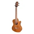 Martinez 'Southern Belle' 8-Series Solid Koa Top Acoustic-Electric Cutaway Tenor Ukulele with Hard Case (Natural Gloss)