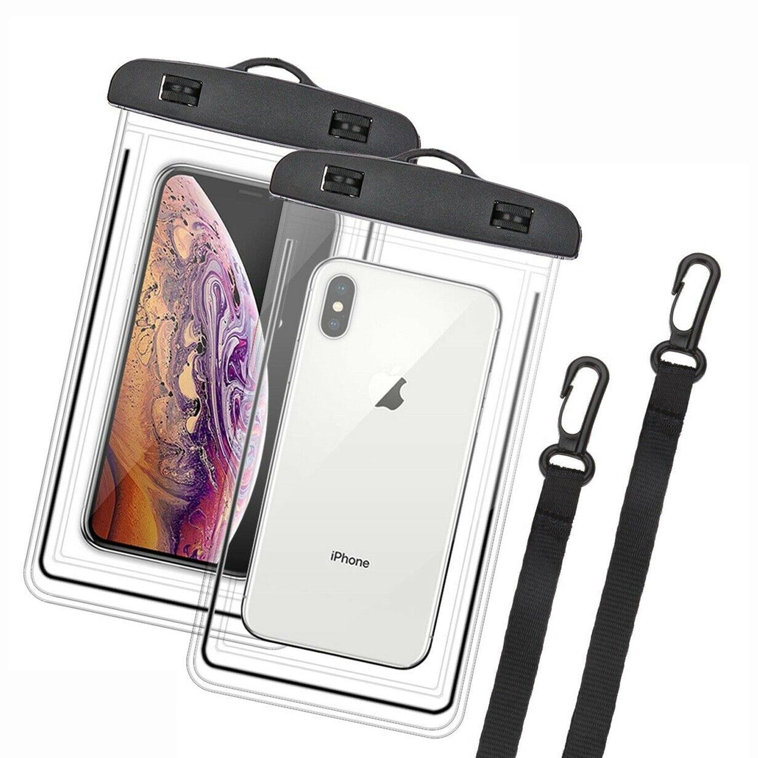 2x Waterproof Phone Pouch Dry Bag Portable Lanyard for iPhone 13/12/11/XS Max/XR